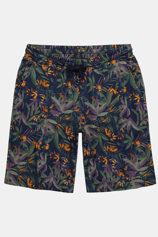 Bermuda JP 1880 en maille piquée, imprimé all-over, coupe Relaxed Fit - jusqu'au 8 XL