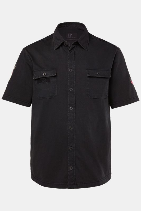 Chemise JP 1880 en jersey, esprit vintage, manches courtes et col Kent, coupe Modern Fit, jusqu'au 8&nbsp;XL