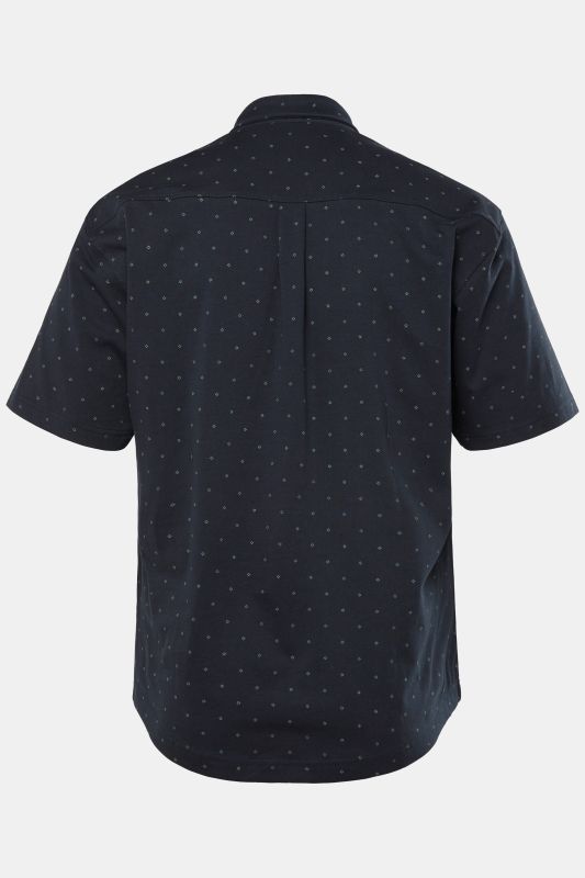 Chemise en jersey JP 1880, manches courtes et col à pointes boutonnées, motif minimaliste, coupe Modern Fit - jusqu'au 8 XL