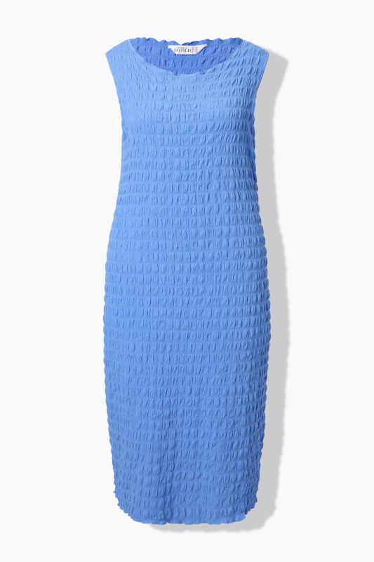 Robe midi sans manches, tissu texturé, coupe Straight Shape