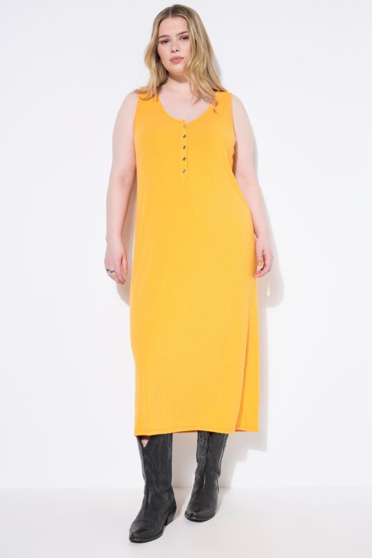 Robe midi sans manches, tissu jersey, coupe Straight Shape