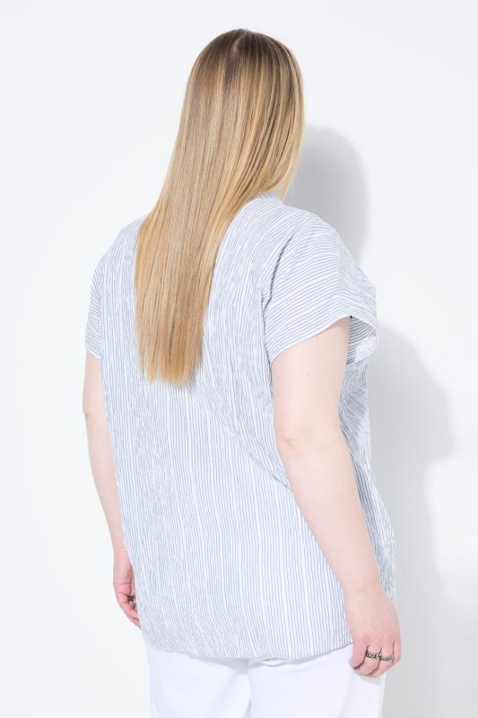 Blouse oversize, tissu texturé à rayures