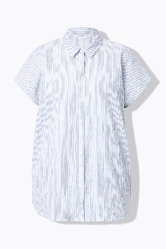 Blouse oversize, tissu texturé à rayures
