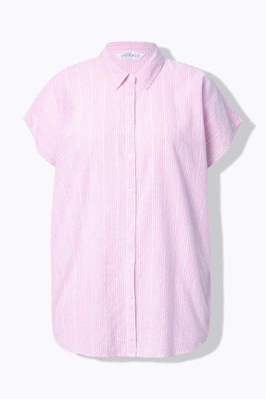 Blouse oversize, tissu texturé à rayures