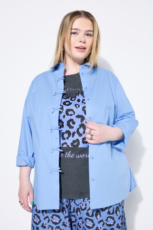 Chemisier coupe Boxy Shape, manches longues et nœuds