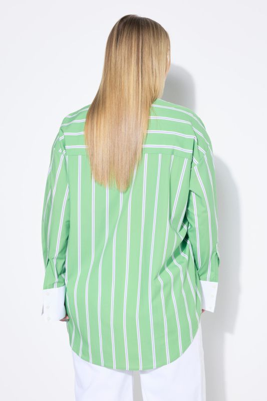 Chemisier rayé oversize, manches longues