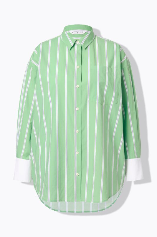 Chemisier rayé oversize, manches longues