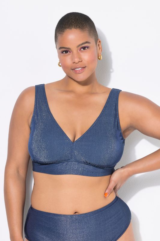Haut de bikini avec bonnets souples, paillettes