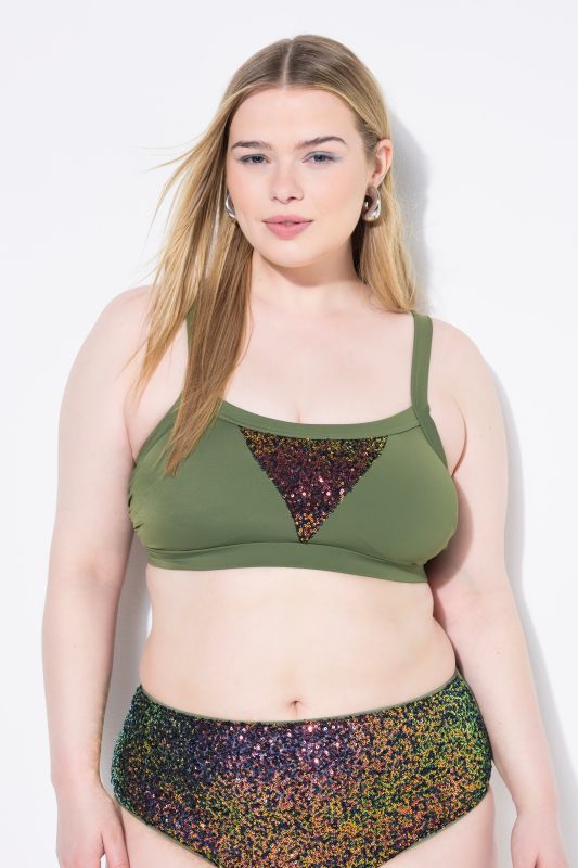 Haut de bikini avec bonnets souples, paillettes