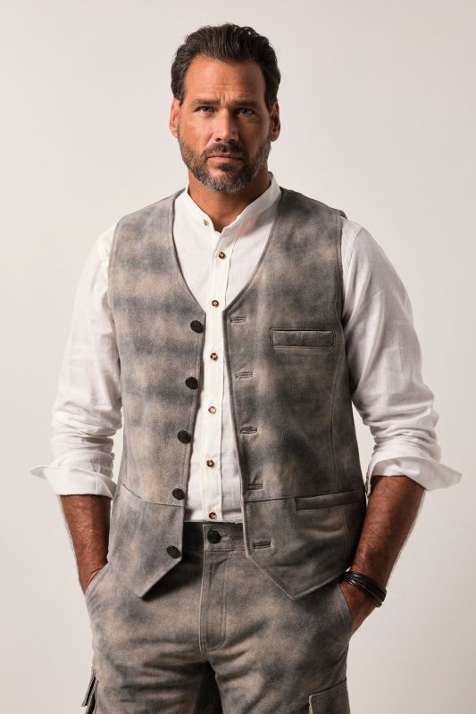 Gilet en cuir JP 1880, cuir de vachette, style bavarois traditionnel - jusqu'à la taille 74
