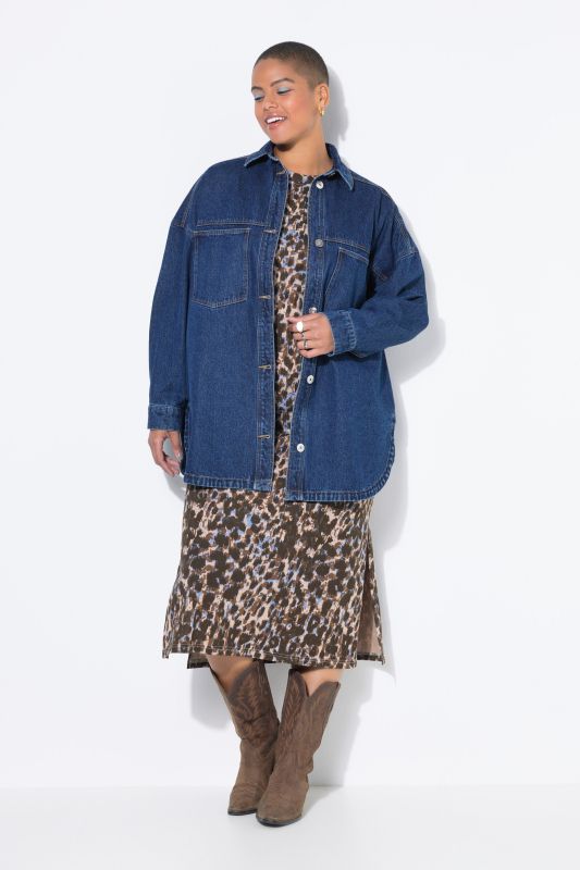 Chemisier en jean oversize, poches poitrine