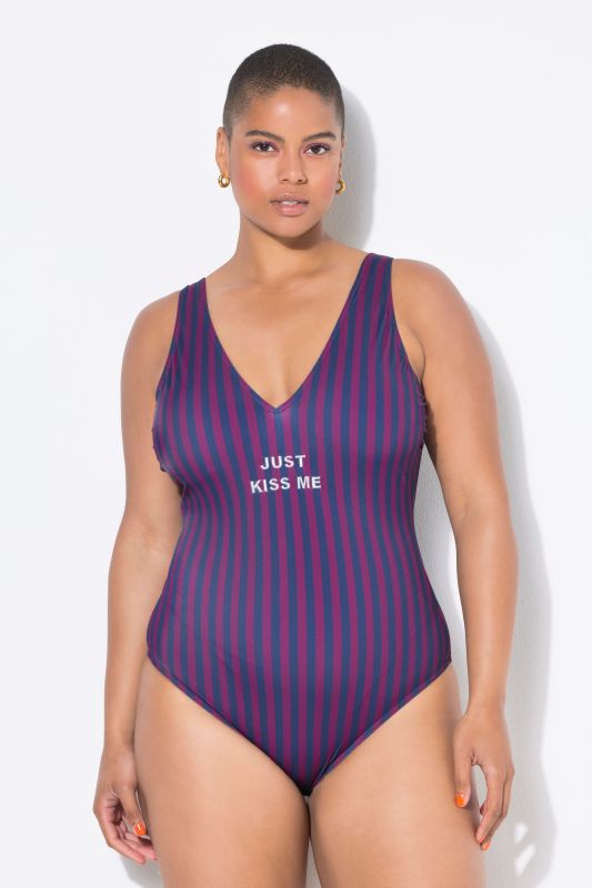 Maillot de bain rayé, avec coques souples