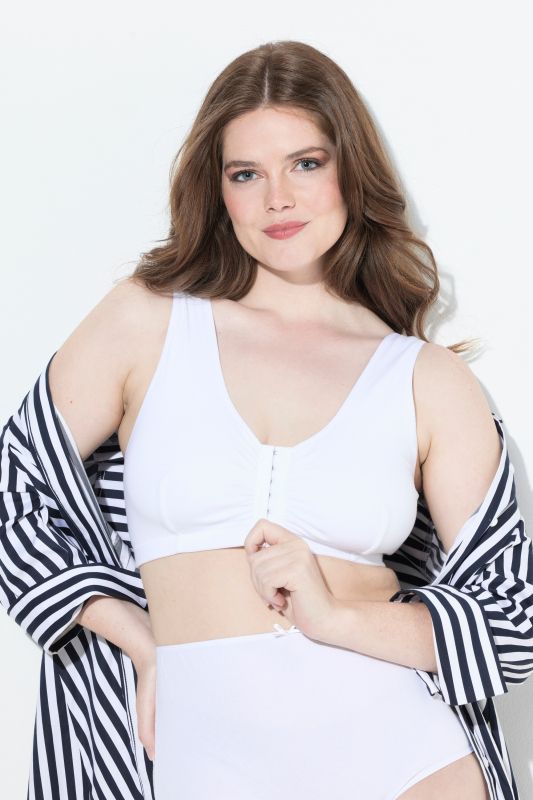 Brassière en coton, se fermant sur le devant