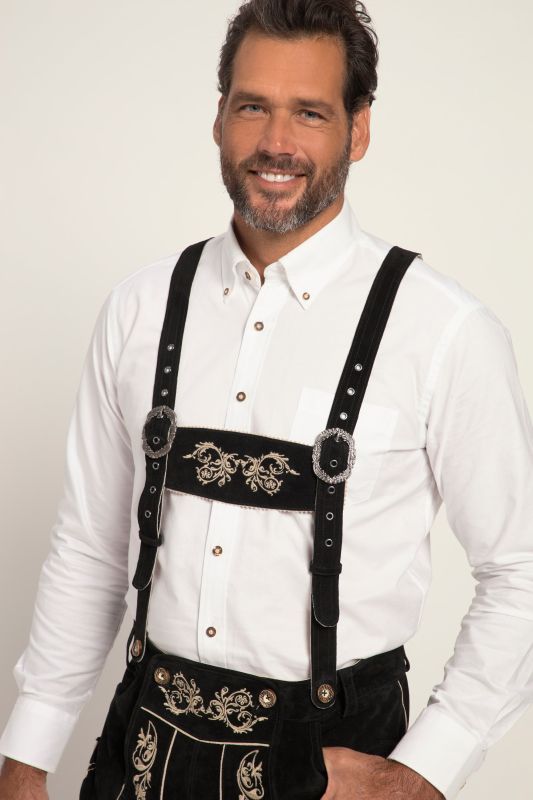Pantalon traditionnel bavarois. Cuir véritable et broderies