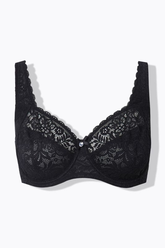 Soutien-gorge à armatures, dentelle florale, entièrement confectionné en dentelle, bonnet C-E