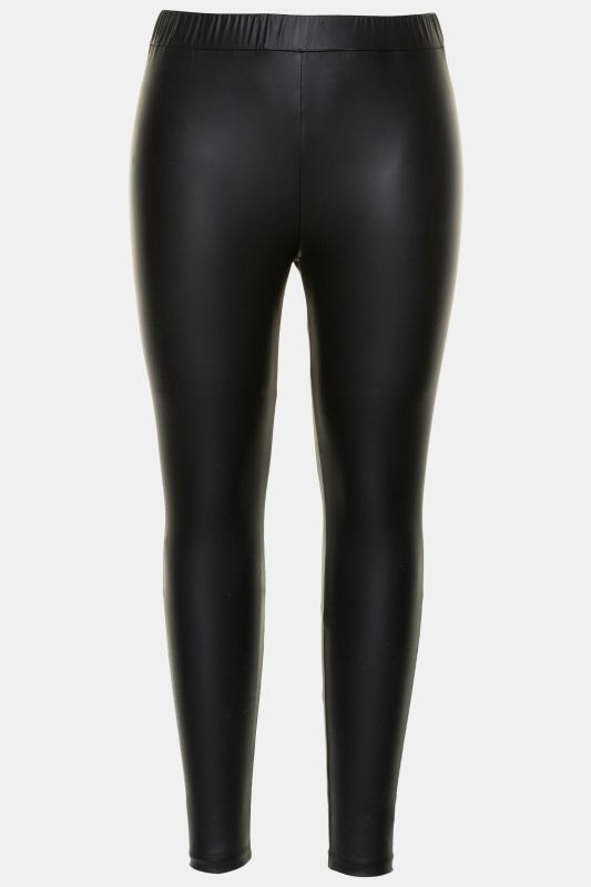 Legging coupe étroite et taille élastique, tissu enduit stretch