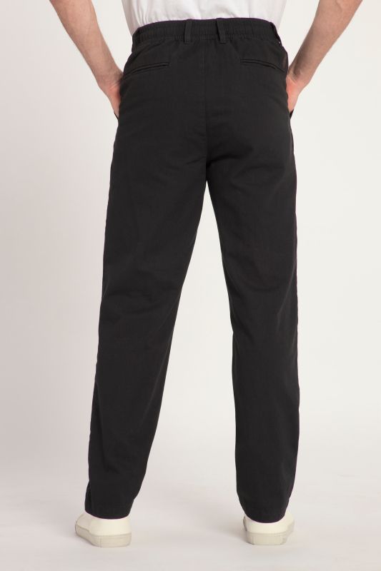 Pantalon aspect lin. Taille élastique. Coupe décontractée.