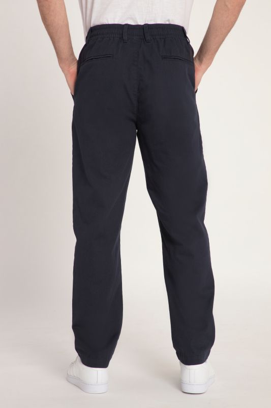 Pantalon aspect lin. Taille élastique. Coupe décontractée.