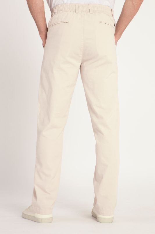 Pantalon aspect lin. Taille élastique. Coupe décontractée.