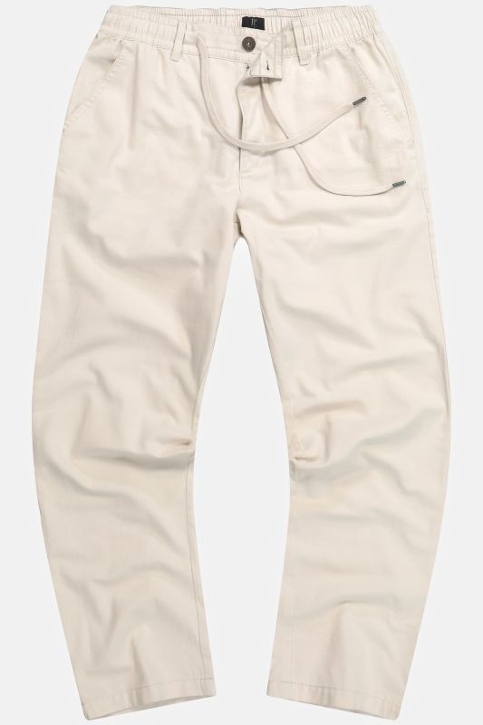 Pantalon aspect lin. Taille élastique. Coupe décontractée.