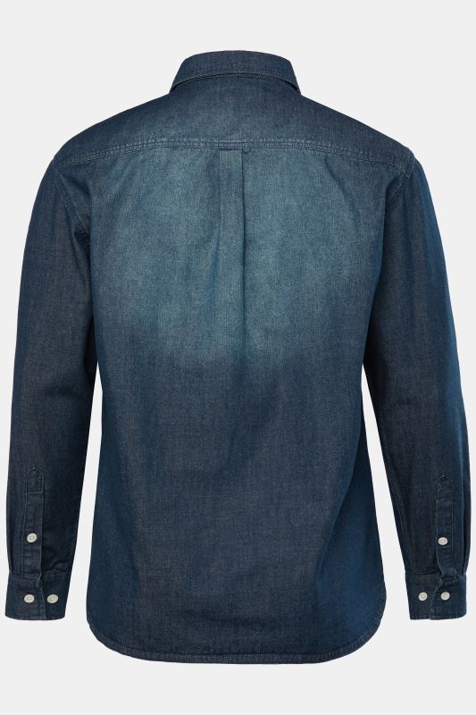 Chemise en jean JP 1880, esprit vintage, manches longues et col Kent, coupe Modern Fit - jusqu'au 8&nbsp;XL