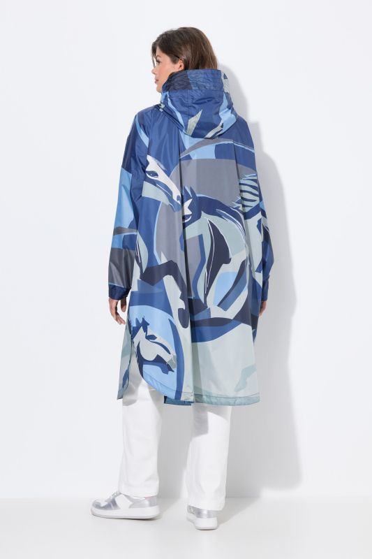 Poncho imperméable unisexe à capuche avec imprimé