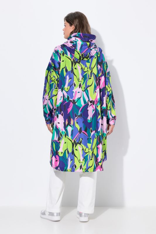 Poncho imperméable unisexe à capuche avec imprimé