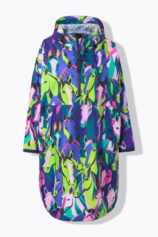 Poncho imperméable unisexe à capuche avec imprimé