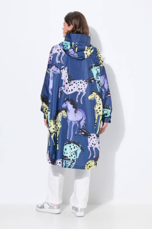 Poncho imperméable unisexe à capuche avec imprimé