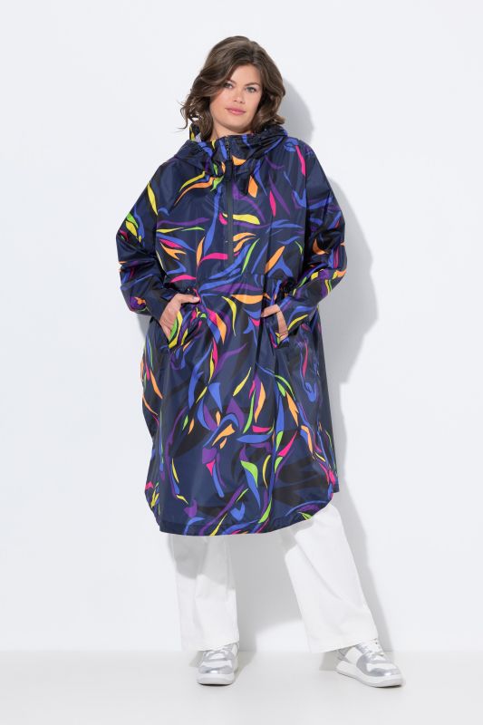 Poncho imperméable unisexe à capuche avec imprimé