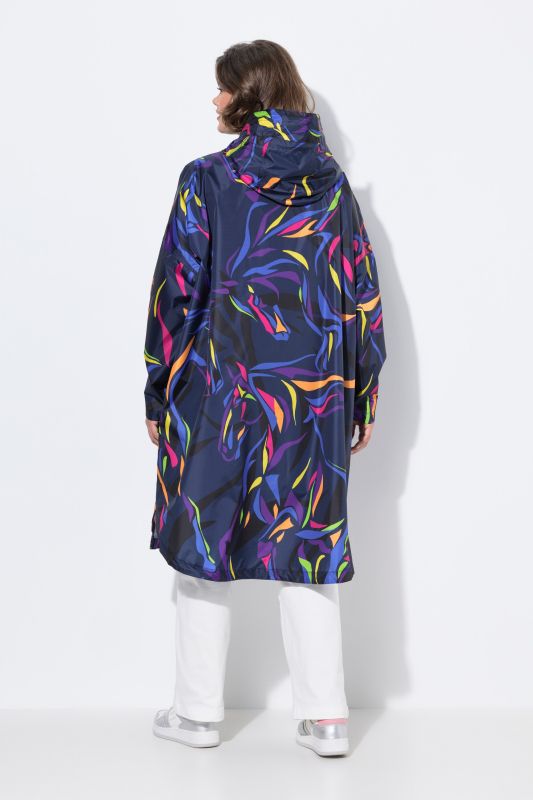 Poncho imperméable unisexe à capuche avec imprimé