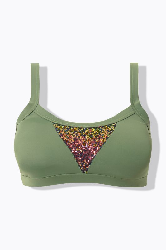 Haut de bikini avec bonnets souples, paillettes
