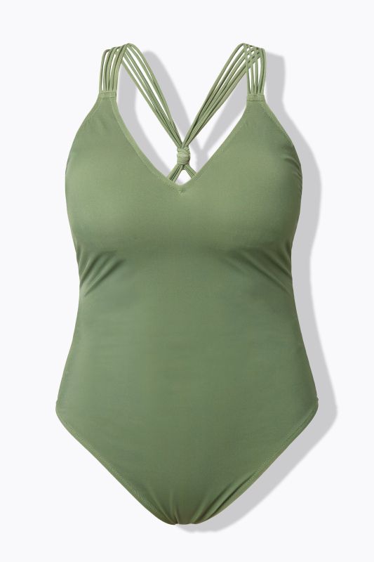 Maillot de bain à bonnets souples, bretelles croisées dans le dos