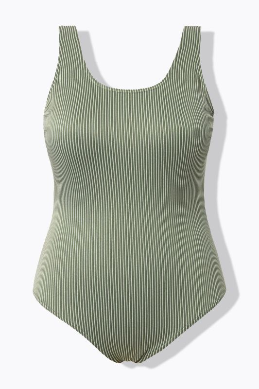 Maillot de bain rayé, bonnets souples et rayures scintillantes
