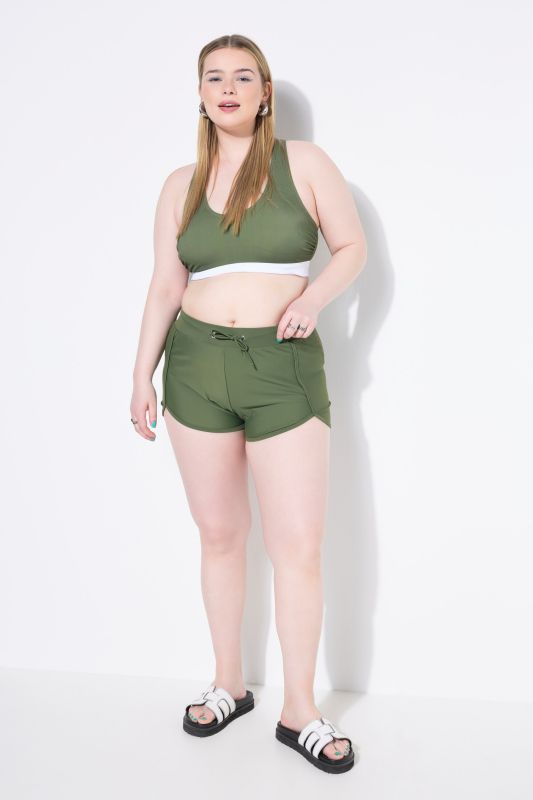 Short de bain, taille élastique et slip intégré en mesh