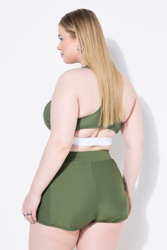 Short de bain, taille élastique et slip intégré en mesh
