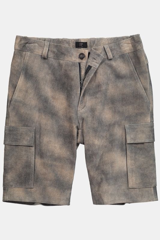 Bermuda JP 1880 en cuir de vachette, s'inspirant des costumes bavarois traditionnels, coupe Regular Fit et poches cargo - jusqu'à la taille 74
