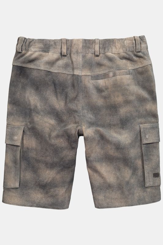 Bermuda JP 1880 en cuir de vachette, s'inspirant des costumes bavarois traditionnels, coupe Regular Fit et poches cargo - jusqu'à la taille 74