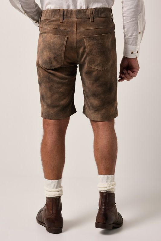 Bermuda JP 1880 en cuir de vachette, s'inspirant des costumes bavarois traditionnels, coupe Regular Fit - jusqu'à la taille 74