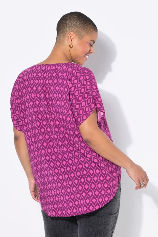 Blouse oversize, motif losanges
