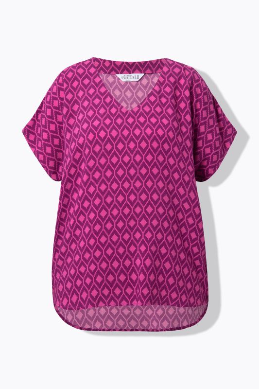 Blouse oversize, motif losanges