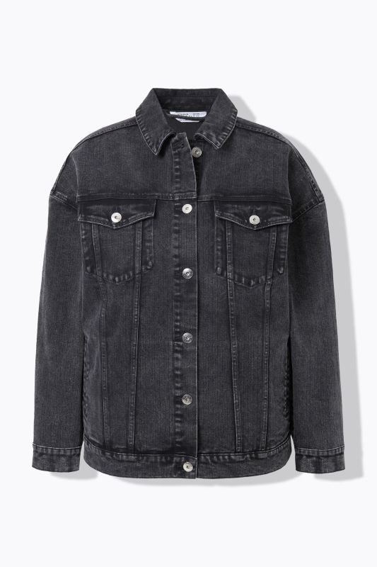 Veste en jean oversize, fines rayures