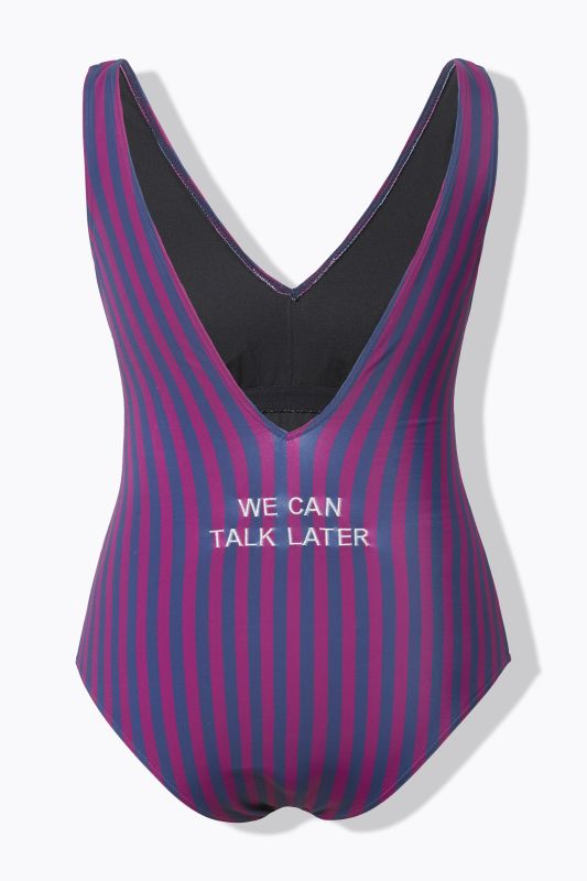 Maillot de bain rayé, avec coques souples