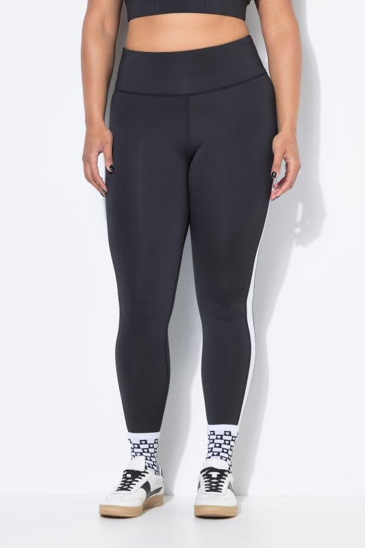 Collant de sport taille élastique, rayures sur les côtés