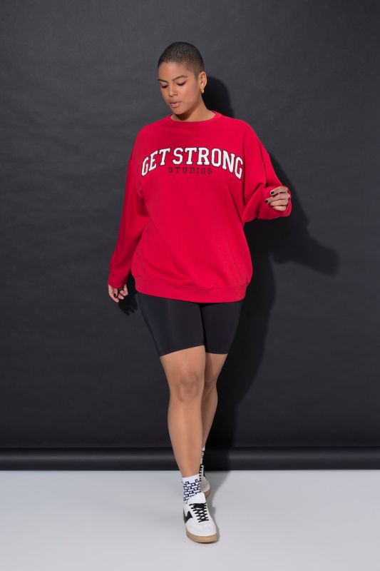 Sweat-shirt oversize, message en tissu éponge