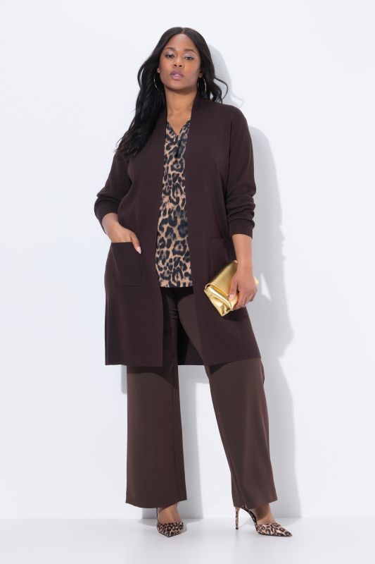 Cardigan coupe ouverte et longue, en maille fine et douce