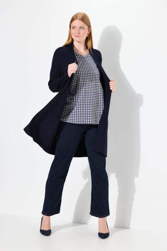 Cardigan coupe ouverte et longue, en maille fine et douce