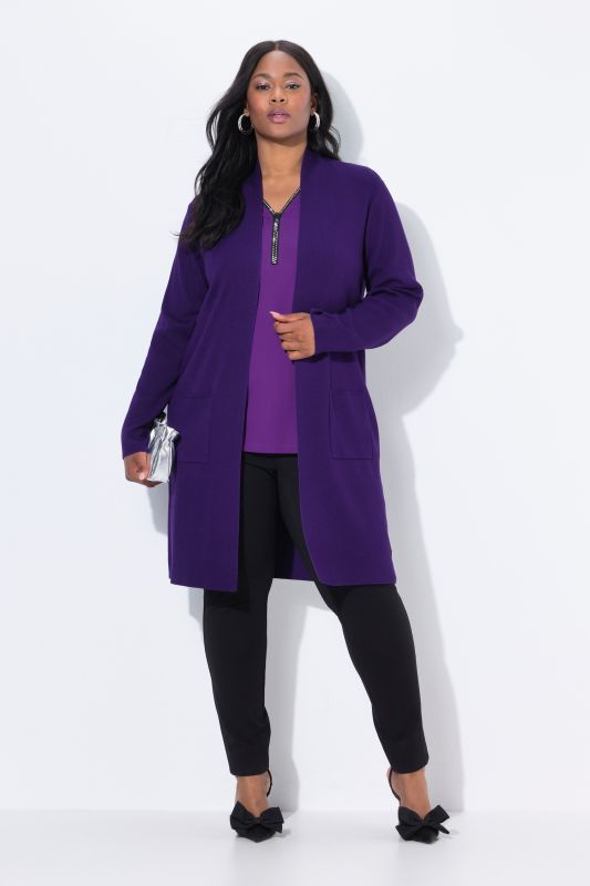 Cardigan coupe ouverte et longue, en maille fine et douce