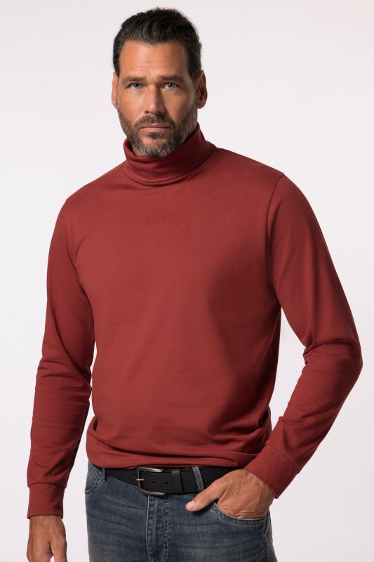 T-shirt à col roulé JP 1880, collection Basic, tissu jersey et manches longues