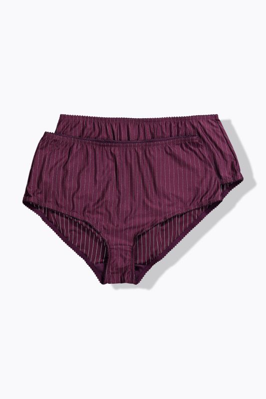 Lot de 2 culottes midi. Fines rayures, échancrure haute